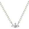Vivienne Westwood Saturn Pearl Necklace: Women's Luxury Choker with Vivienne's Planet Clavicle Chain