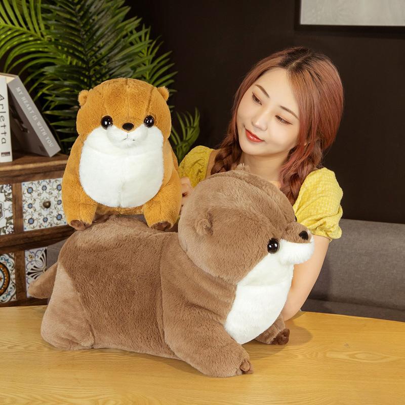 Cute Lying Otter Doll Plush Toy Otter Doll Children Soothing Pillow Rag Doll Birthday Gift Female