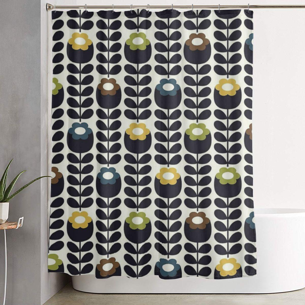 Helenal Orla Kiely Shower Curtain Bathroom Polyester Waterproof Bath Curtains With Hooks