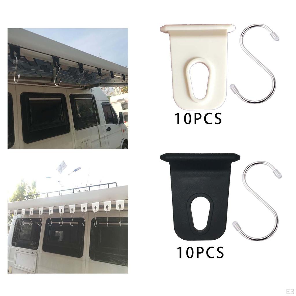 10 Pack RV Awning Hooks, Lightweight Hooks