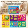 Early Education Cognitive Cards Book Alphabet Numbers Learning Educational Toy for Kids with Safe Rounded Corners Portable