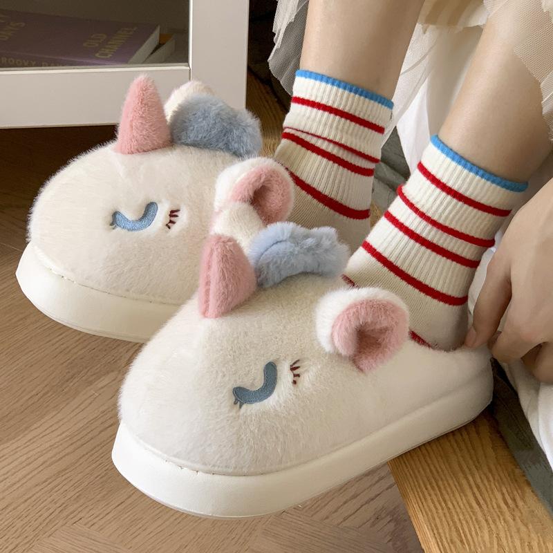 Funny clown couple cotton slippers new winter Internet celebrities cotton shoes indoor and outdoor wear thick soles increase