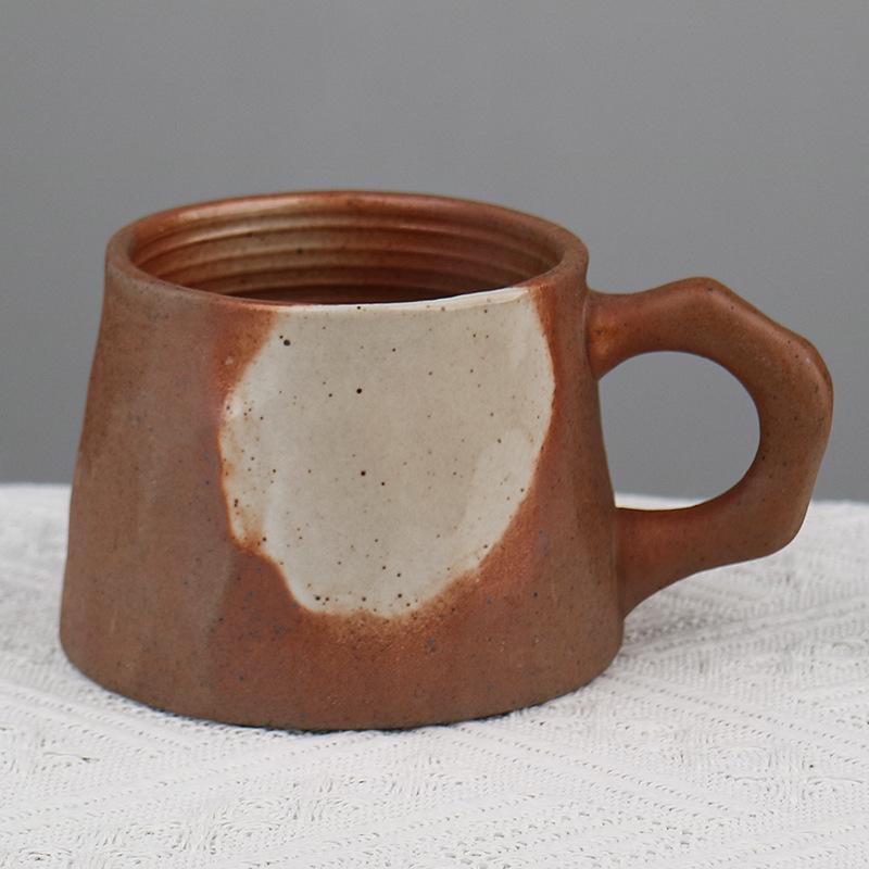 Retro Ceramic Cup and Saucer Set - Niche Design Creative Coffee Mug