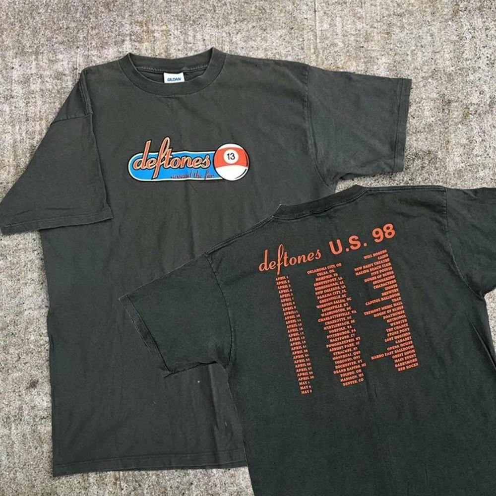 Vtg Deftones Around The Fur tour 1998 Tshirt 2 side black tee M
