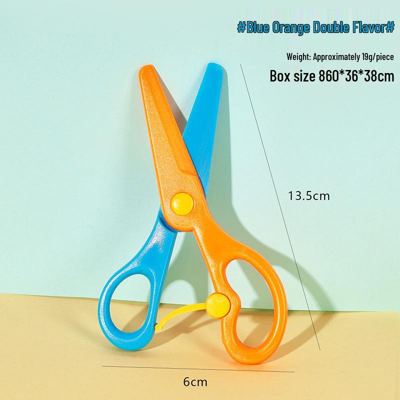 Cute Children's Round-Head Safety Scissors - Plastic Hand-Friendly Paper Crafting Tool for Kindergarten and DIY Projects