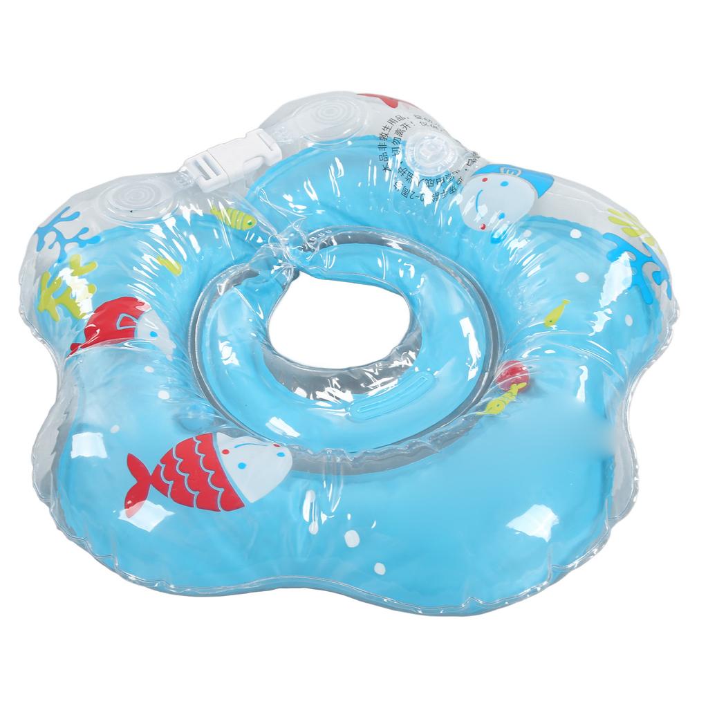 Baby Swimming Ring Thicken Inflatable Prevent Air Leakage Baby Swimming Gear with Bells for Newborn Blue 8.5cm 3.3in