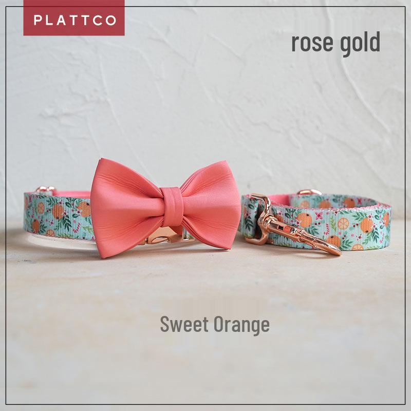 PLATTCO Soft & Comfortable Pet Collar Set: Rose Buckle Design, 3 Piece - Model PDC366. XL