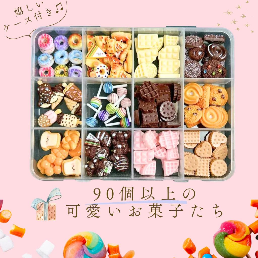 Bulk 90 Sweets Snacks Set 30 Perfect for Nail Jewelry and Handmade 3D Cute and Stylish Sweets [Comfortable Suyasuwa] & (Over Varieties) - Small, Art,