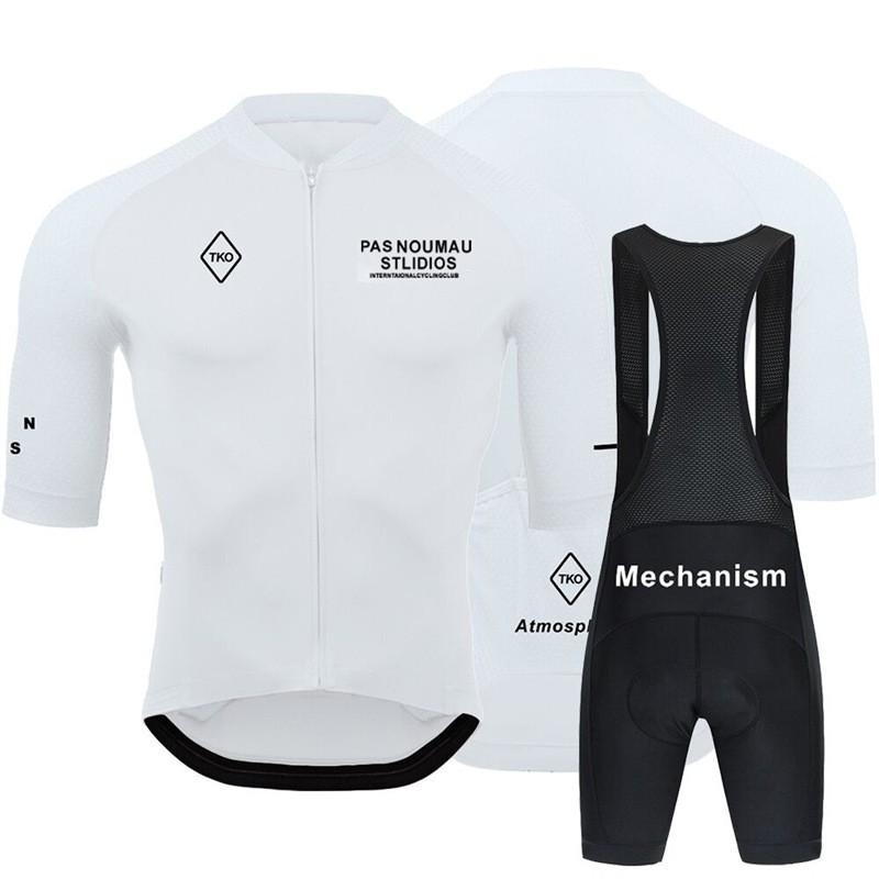 Men Women Cycling Jersey Bib Shorts Set Breathable Bike Riding Outfit Milk Silk Fabric