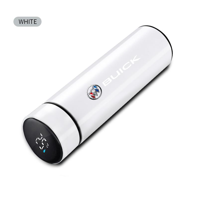

500ml Portable Car Smart Thermos Bottle Temperature Display Cup For Buick Century Excelle XT Envision Excelle GT Regal LaCrosse белый