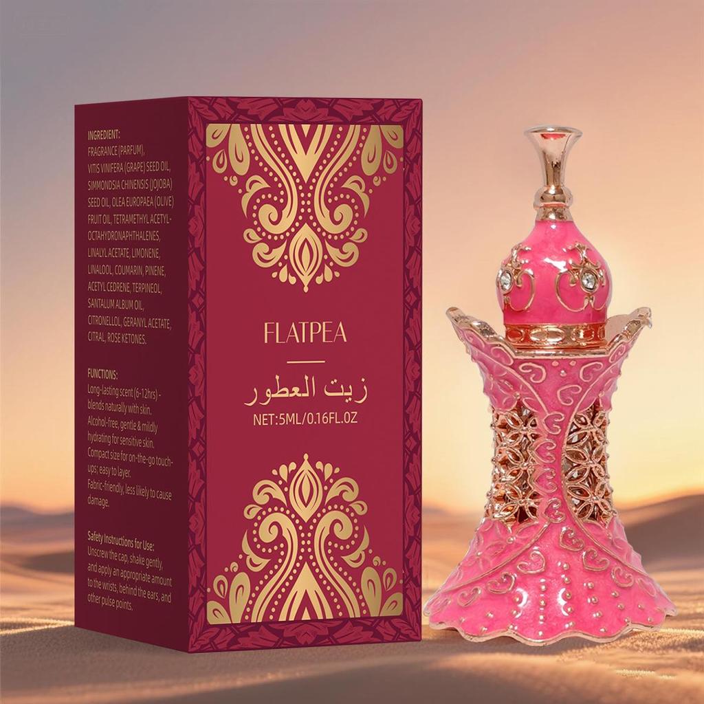 Dubai Bestseller: Pink Fruity Scent Perfume Oil for Ladies - Long Lasting 12 Hours, Slim Waist Design