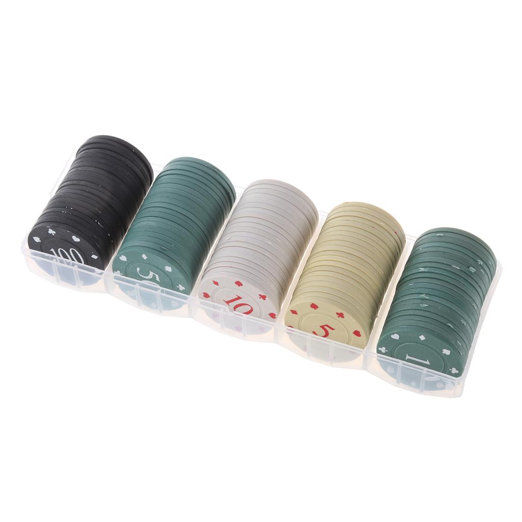 100Pcs Casino Poker Chip Game Chip Teaching Coin Plastic Counting Counters Poker Chip Small Learning Counters Chip