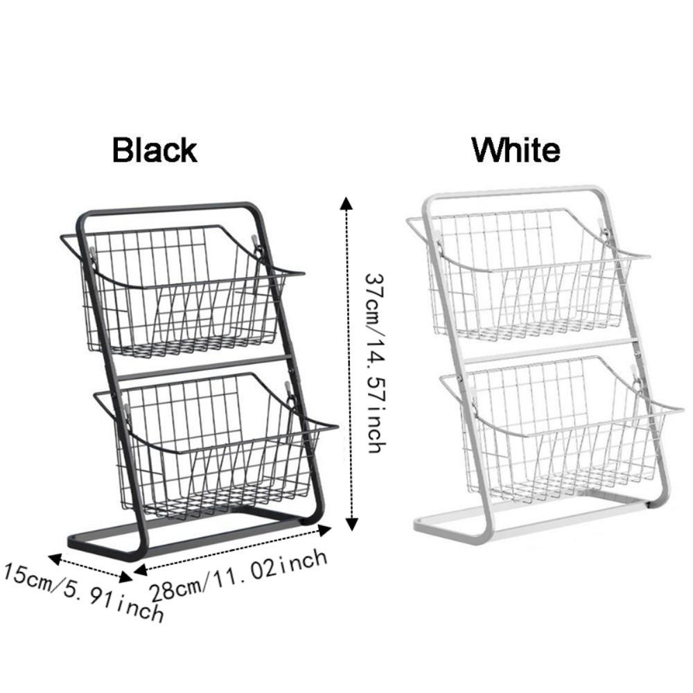 Detachable Double Layer Fruits Holder Iron Snack Storage Rack Pantry