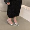 Thin heels silver high heels bag head sandals fairy shoes new spring temperament pointed single shoes