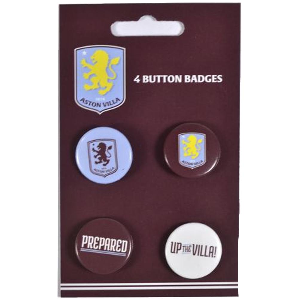 Aston Villa FC Crest Badge (Pack of 4)