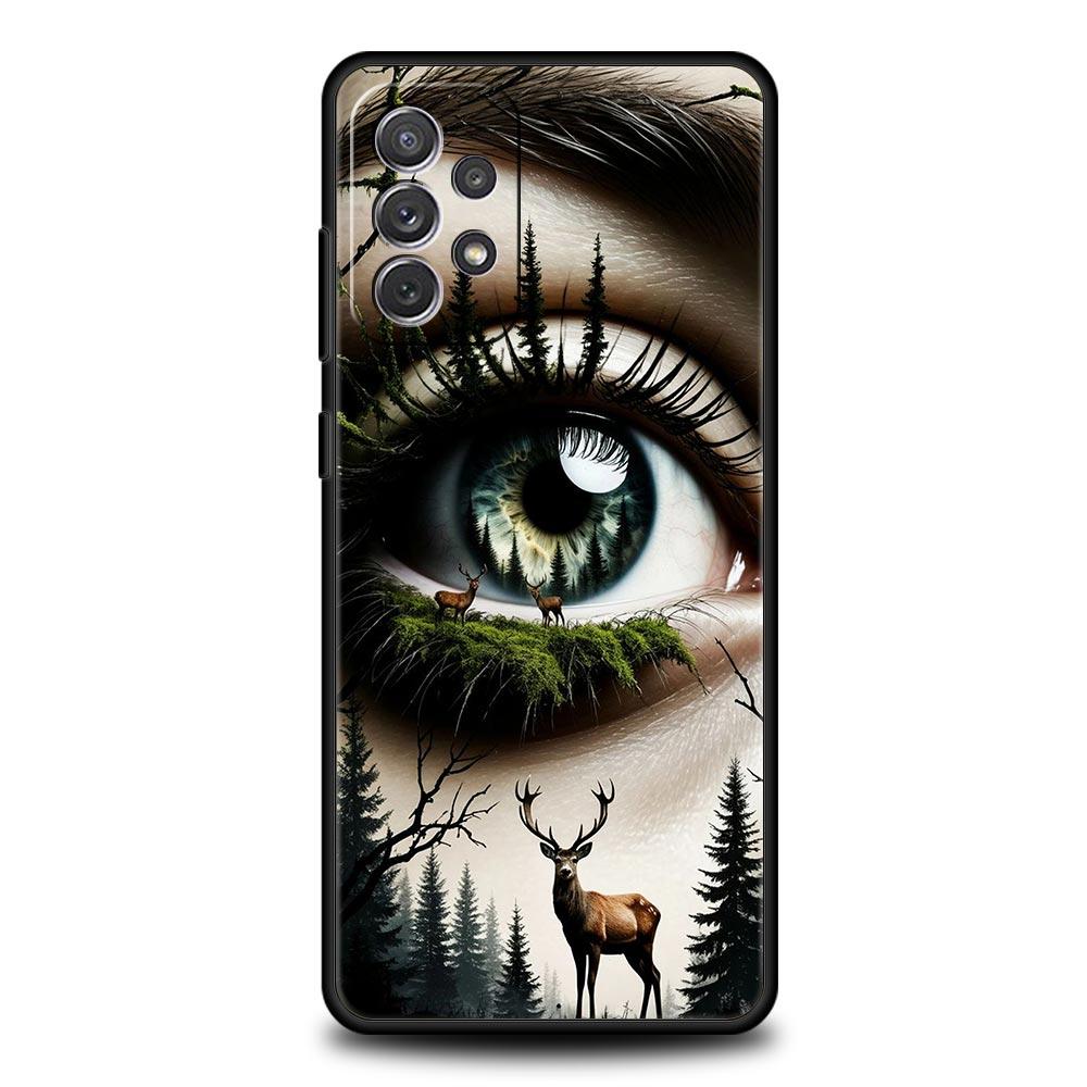 Fashion Eyelashes Eyes Phone Case for Samsung Galaxy A55 A35 A17 A07 A15 A13 A25 A51 A71 A72 A73 A32 A52 A52S A41 Soft TPU Shell