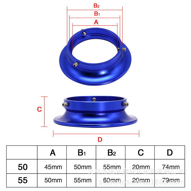 

PWK21 Motorcycle Carburetor Kit with CNC Velocity Stack & Air Filter (50-55mm) 55mm Blue + Net Height 20