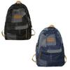 Student School Bag Denims Patched Backpack Girls Aesthetic Backpack Travel Bag Large Capacity Casual Daypacks