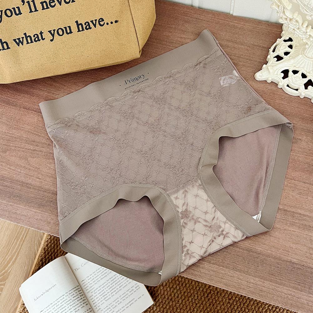 Ladies Spring and Autumn New Lace Soft High Waist Seamless Triangle Briefs