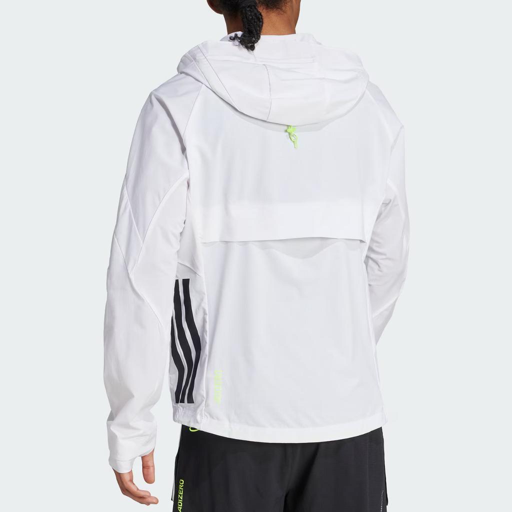 Adidas Adizero Running Hooded Slim Fit Zip Long Sleeve Jacket Men Jackets White JF3471