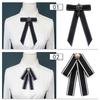 Korean Women'S Bow Tie Brooch Black Rhinestone Pearl Shirt Collar Pins Fashion Bowknot Bowtie Ribbon Wedding Party Necktie