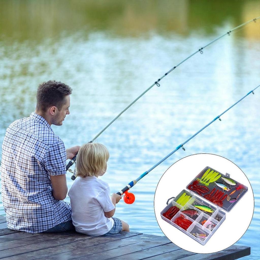 Professional 51Pcs Fishing Tackle Set Baits Artificial Lures with Hook For Various Water Conditions Multicolor
