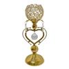 European Iron Crystal Candelabra: Heart-Shaped Metal Ornament for Candlelit Dinners & Home Decor