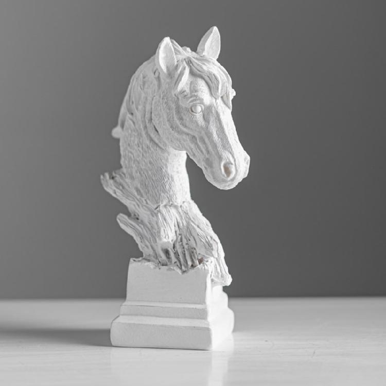 Horse Head Statue Decors Animal Sculptures Horse Figurines Ornament for Home Office Table Decors Collectibles Gift