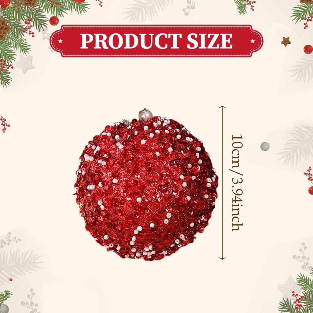4 Pieces Christmas Ball Ornaments Tree Decorations for Restaurant