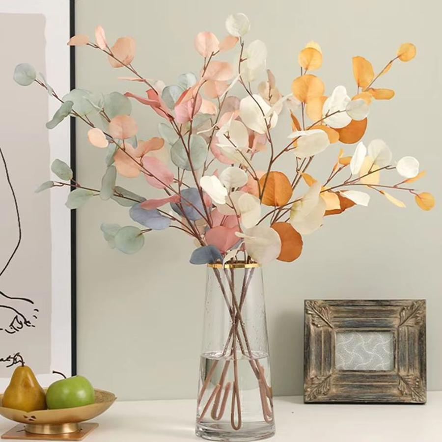 1/3pcsArtificial Plant Long Stems Eucalyptus Leaf Leaves Plants Money Leaf Decor Wedding Shooting Prop Home vase table Diy Decor