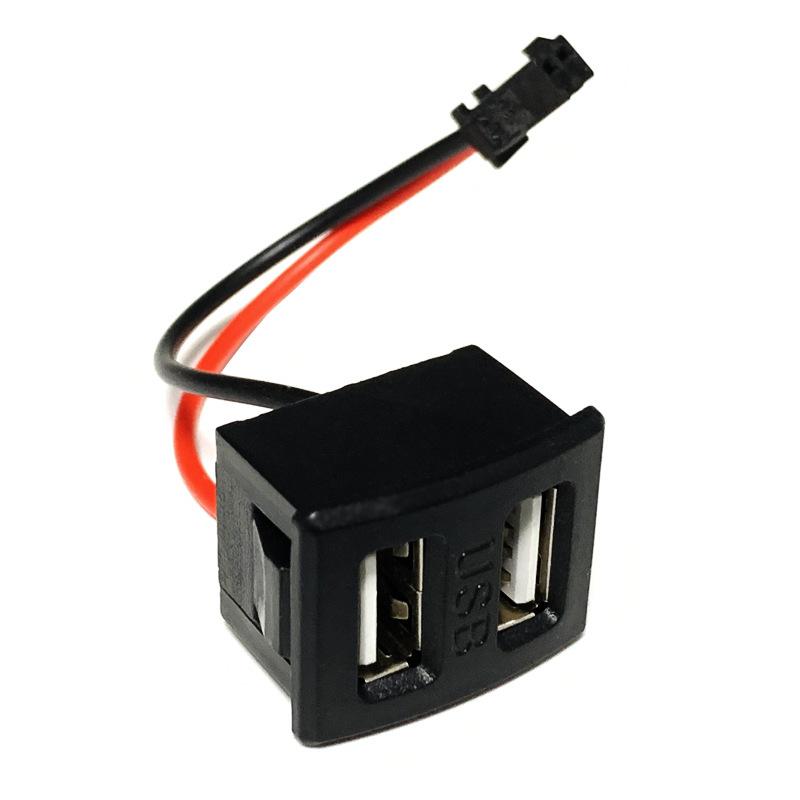 Double Layer USB Socket Type-C Female Socket A Female USB Lamp Buckle Charging Socket Power Socket With Wire Connector