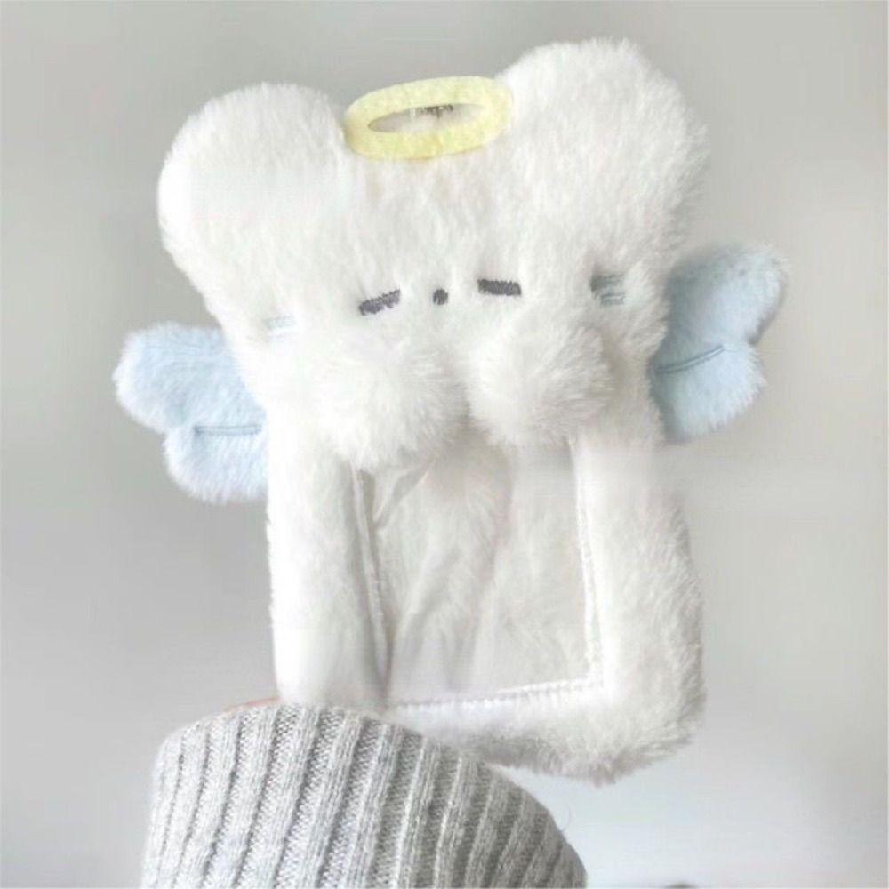 Cartoon Plush Photocard Case Student Card Holder Bag Keychain Star Shape Photo Card Holder Idol Photos Protective Cover