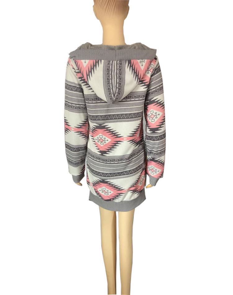 Winter 2021 Hooded Plus Velvet Thick Knit Cardigan Sweater