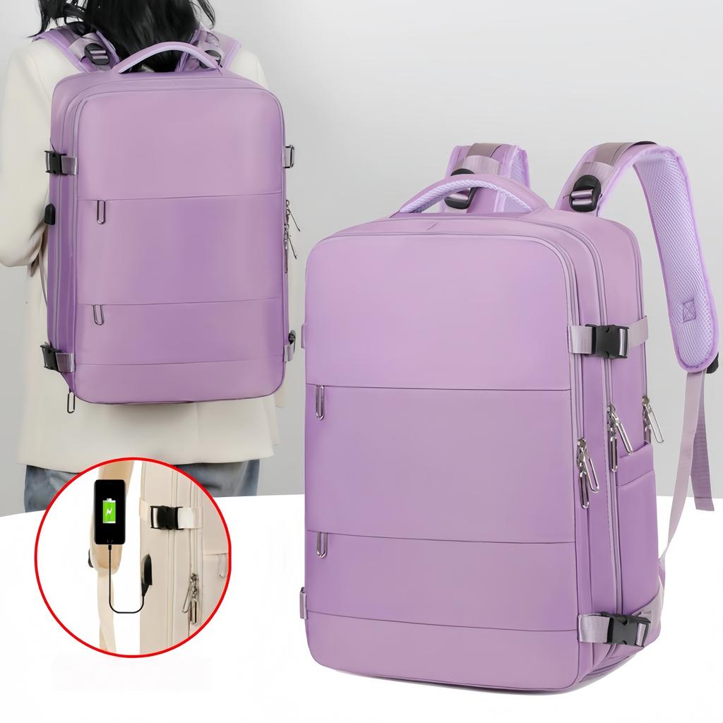 Travel Backpack for Women Men, Carry On Backpack with USB Charging Port & Shoe Pouch, Nurse Bag Daypack for Weekender Business Hiking