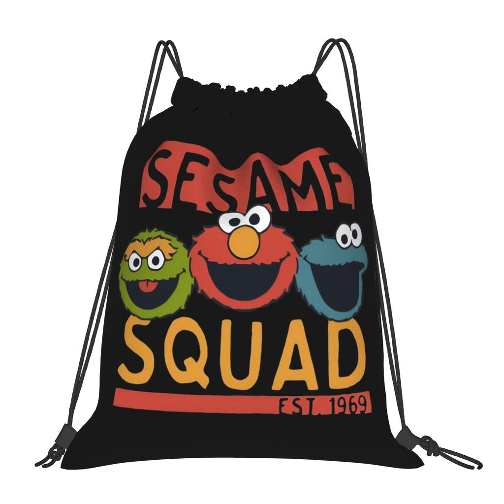 Custom Cookie Monster Drawstring Bag Women Men Lightweight Cartoon Sports Gym Storage Backpack