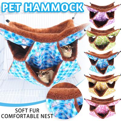 Small Pet Hammocks Three-layer Warm Pet Hammocks Hamster Maze Cotton Sleeping Squirrel Sugar Glider Warm Hanging