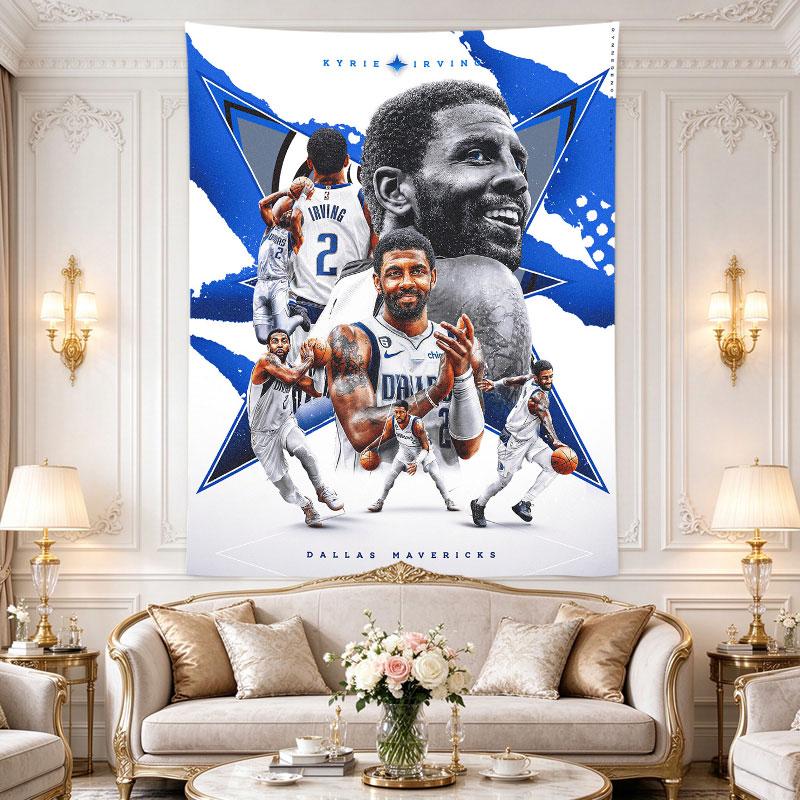 Kyrie Irving Dallas Mavericks 2 Basketball Collage Art Poster Blue Star