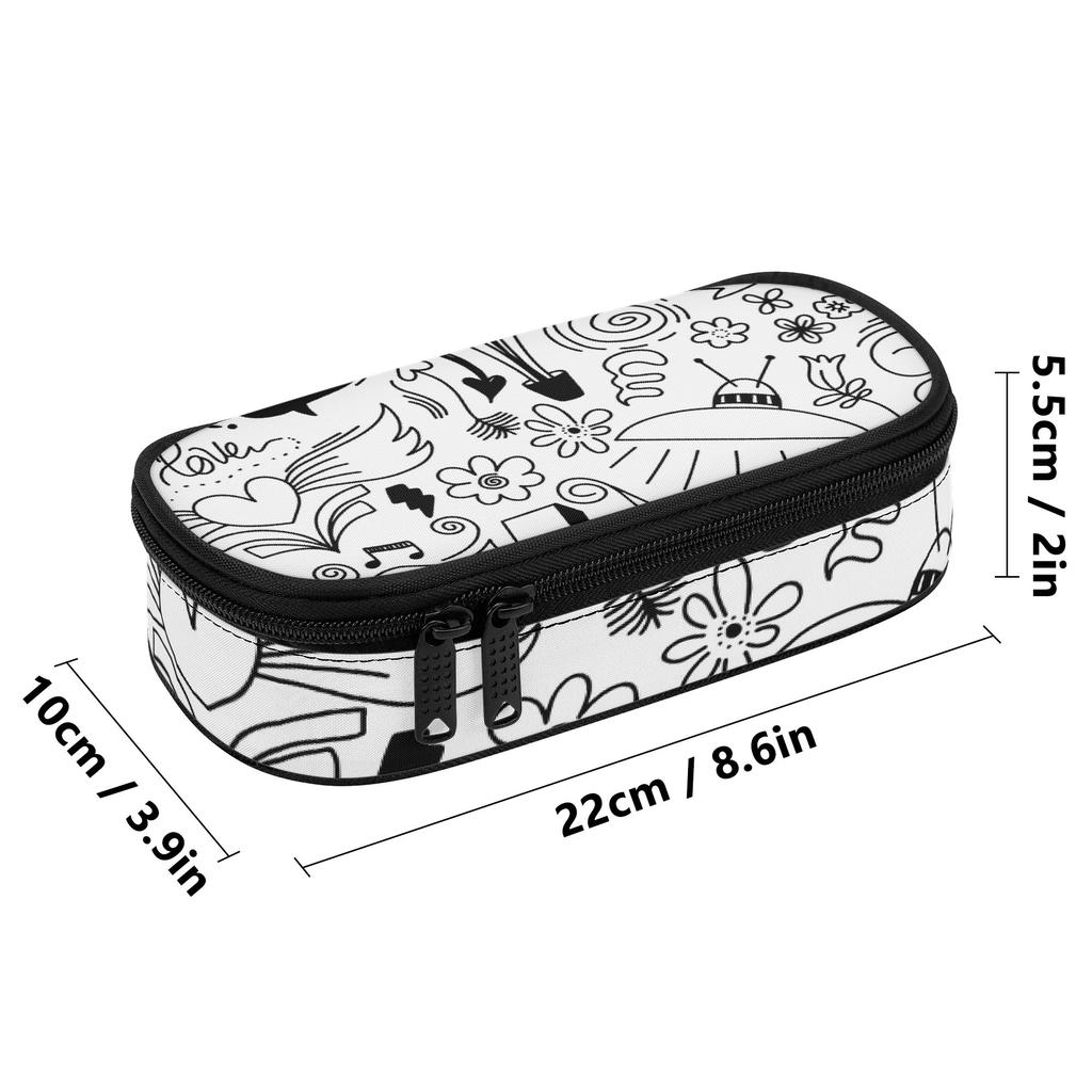 Pen Case Strong Polyester Fabric High Capacity Zipper Closure with Mesh Pocket Removable Divider and Pen Slots for Boys Girls