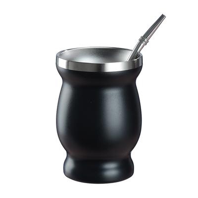 Set Tazza da Tè in Zucca Naturale Yerba Mate Acciaio Inossidabile 304 Parete Doppia Isolante Termos con Cannuccia per Caffè Caldo Freddo