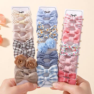 10Pcs/Lot Children's Girl Hairbands Cute Headwear Bow for Babys Scrunchie Hair Clips Kids Barrettes Headwear Hair Accessories