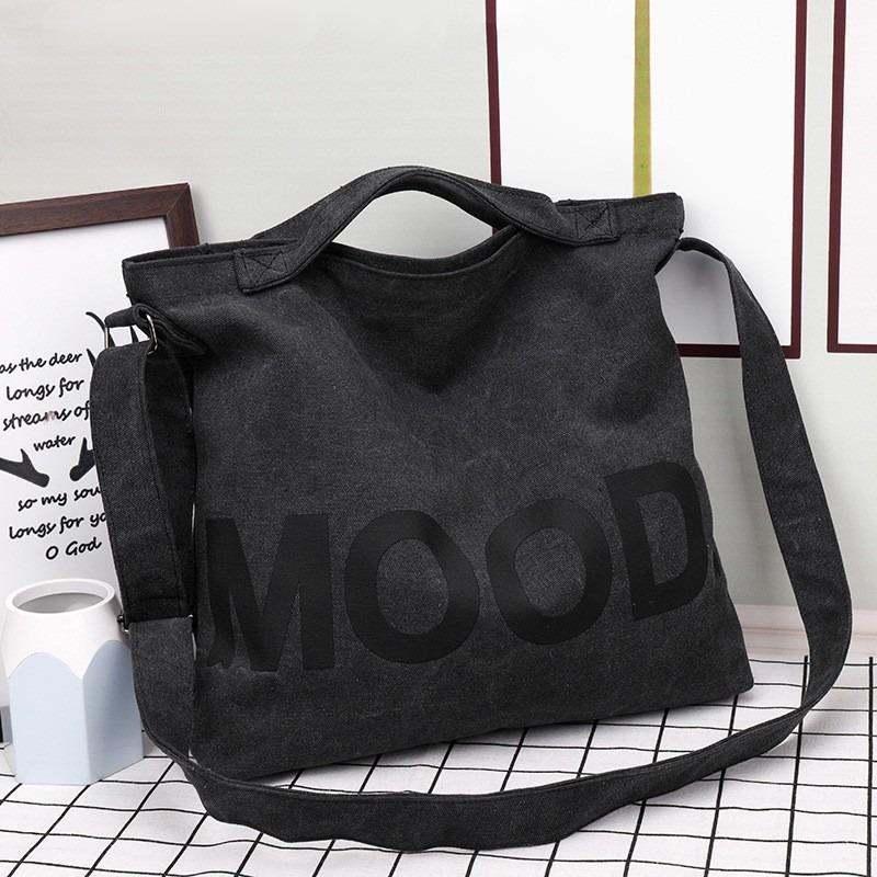 Canvas Bag Women's Shoulder Messenger Bag Cloth Bag College Students Class Literature and Art Simple Large Capacity