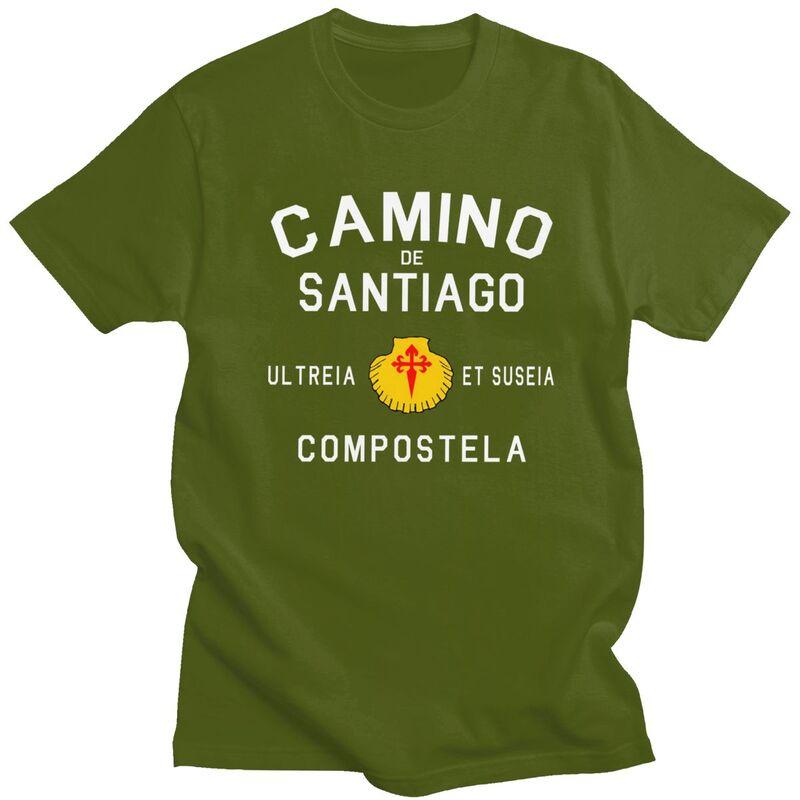 Custom Buen Camino De Santiago Tshirts for Men Short Sleeve Leisure T Shirt Cool Tshirts Loose Fit 100 Cotton Tees Gift Idea
