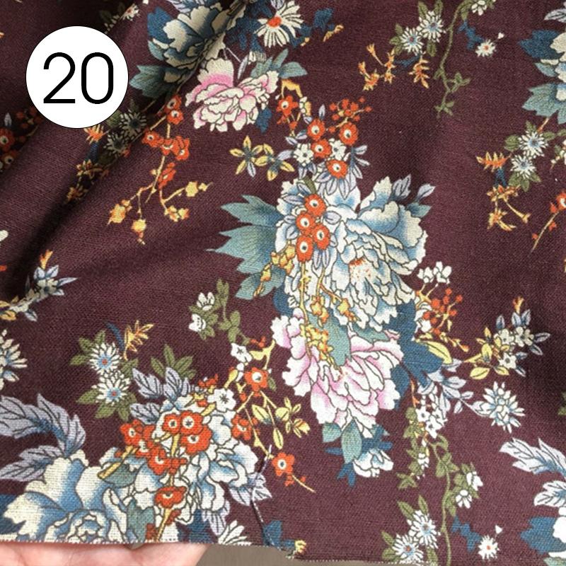 100x145cm Pastoral Style Small Floral Printed Fabric Retro Cotton Linen Fabric For Sewing Clothes Tablecloth DIY Patchwork