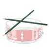 2Pcs Colorful Maple Wood Drum Stick Music Band Instrument Accessories(Green)