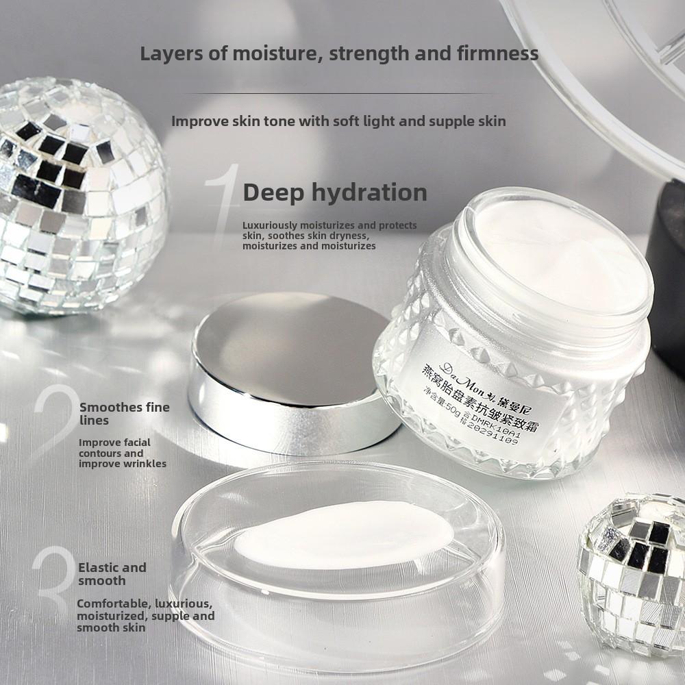 Crema Reafirmante Antiarrugas de Placenta de Nido de Pájaro Damanni Hidratante Facial Ligero para una Piel Suave y Radiante