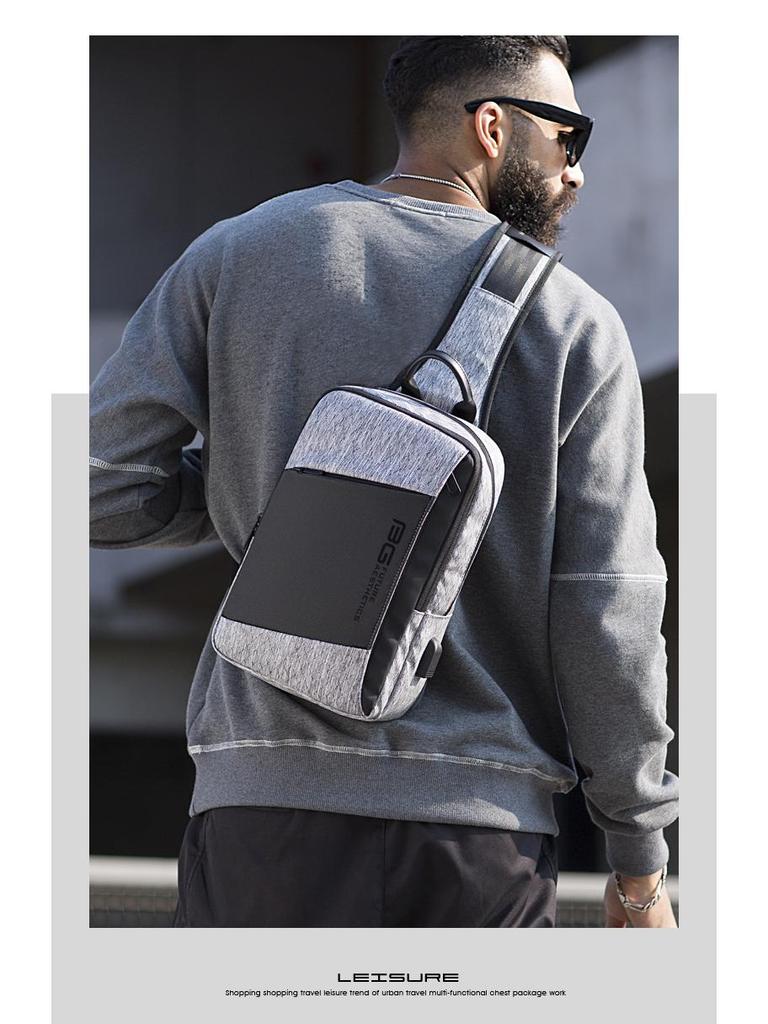 2019 Men's Tech USB Shoulder Bag: Versatile Fashion for Outdoor Sports & Business