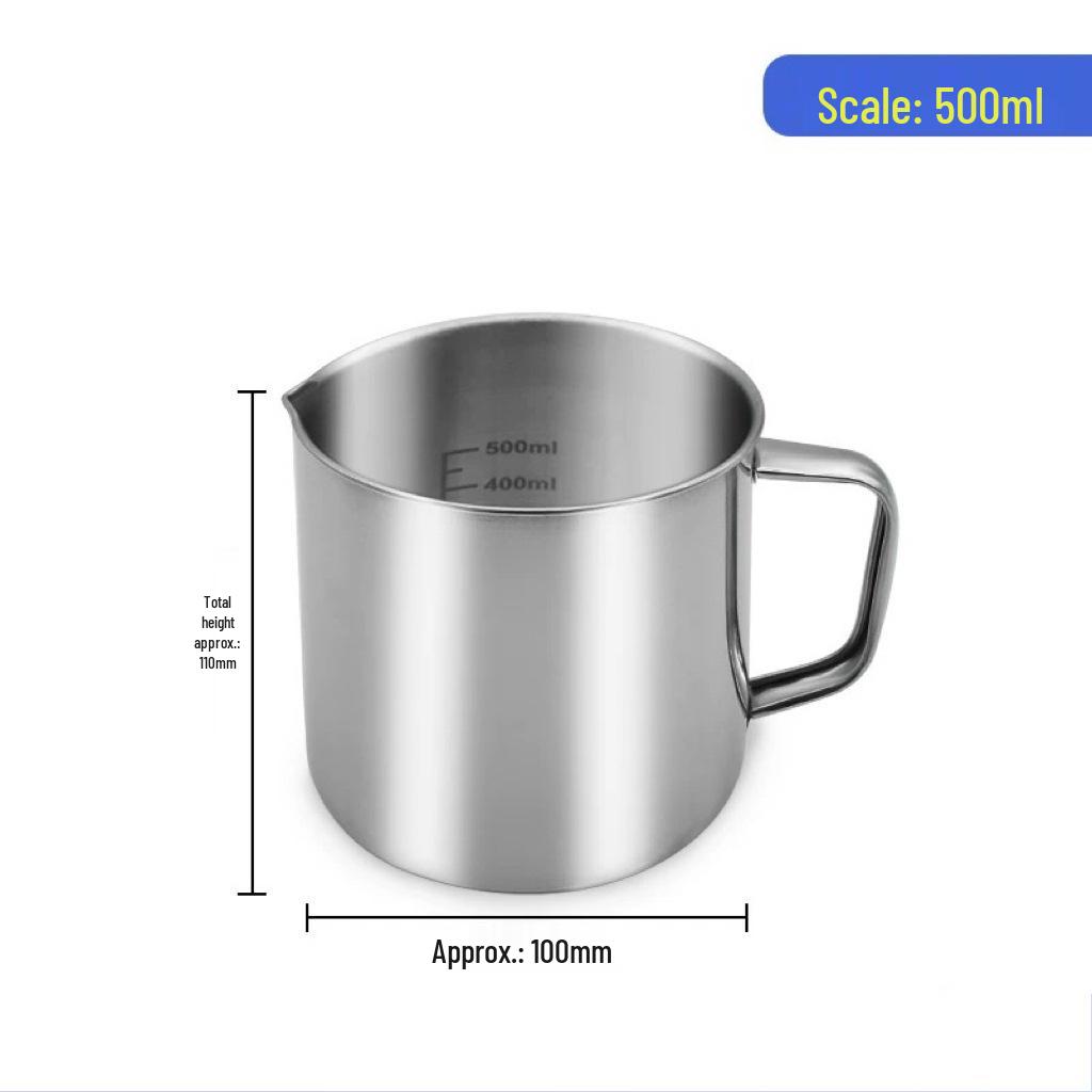 304 Stainless Steel Graduated Measuring Cup with Spout for Coffee, Laboratory, and Medical Use