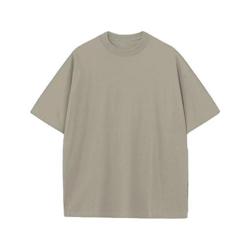 Letnia męska koszulka z czystej bawełny z okrągłym dekoltem, jednolita kolorystyka, proste t-shirty