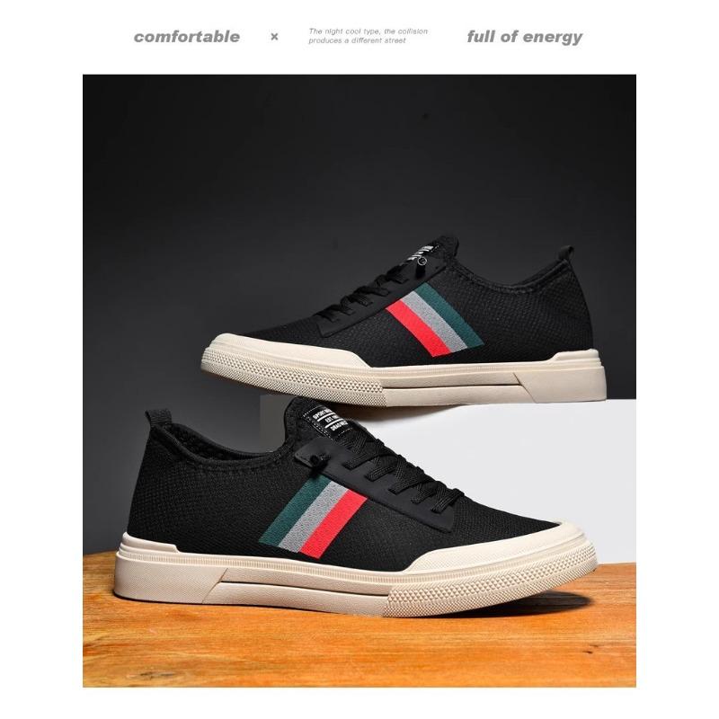 Men's Shoes, Breathable, Knitted, Mesh Shoes, Canvas, Casual Board Shoes, Work Shoes