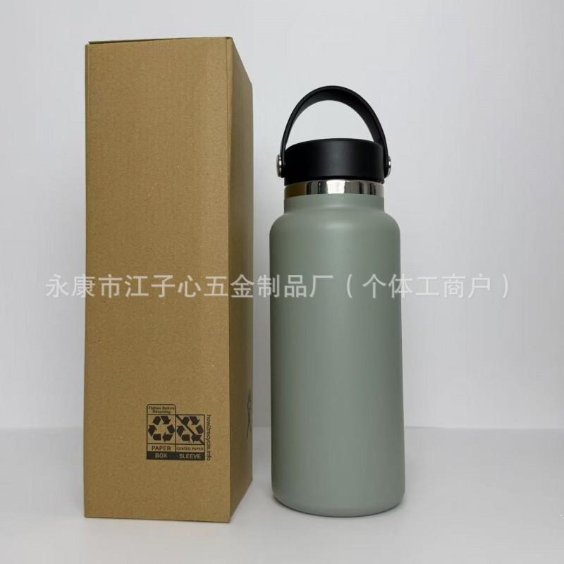 Borraccia Termica in Acciaio Inossidabile 32oz 40oz Doppia Tappo Tazza da Viaggio per Esterno con Manico Ermetica Palestra Escursionismo Campeggio